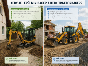 Rozdiel medzi minibagrom a traktorbagrom na zemné práce Prešov
